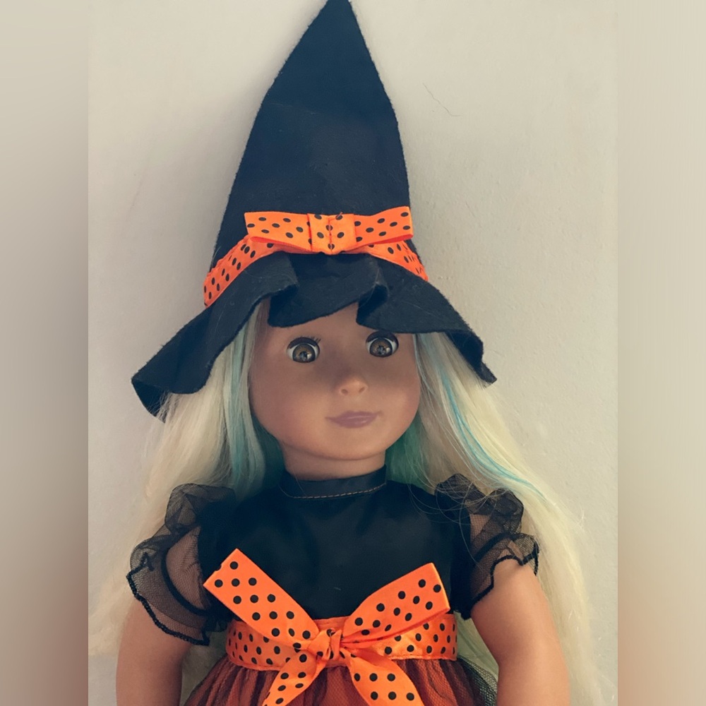 Witch Halloween costume for 18β doll π§ββοΈ π π» - Picture 10 of 16